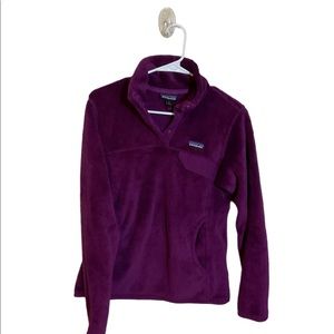 Patagonia retool snap T fleece pullover plum size women's M